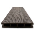 Deska kompozytowa tarasowa 3D zewnętrzna ciemny brąz 14.5x2.2x290 cm